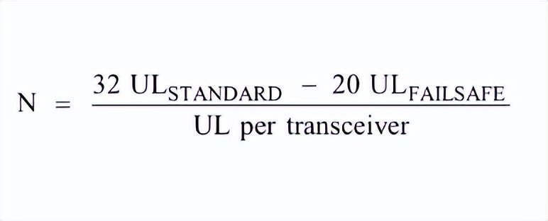 收发器最大数量N计算公式
