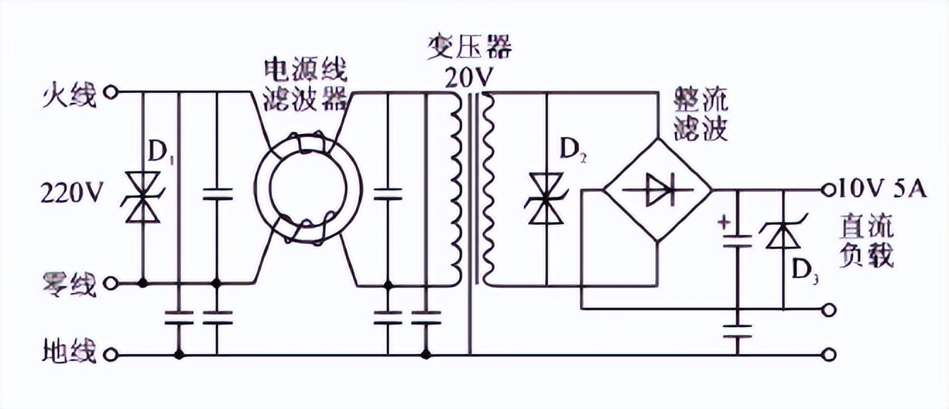 微机电源部分原理图